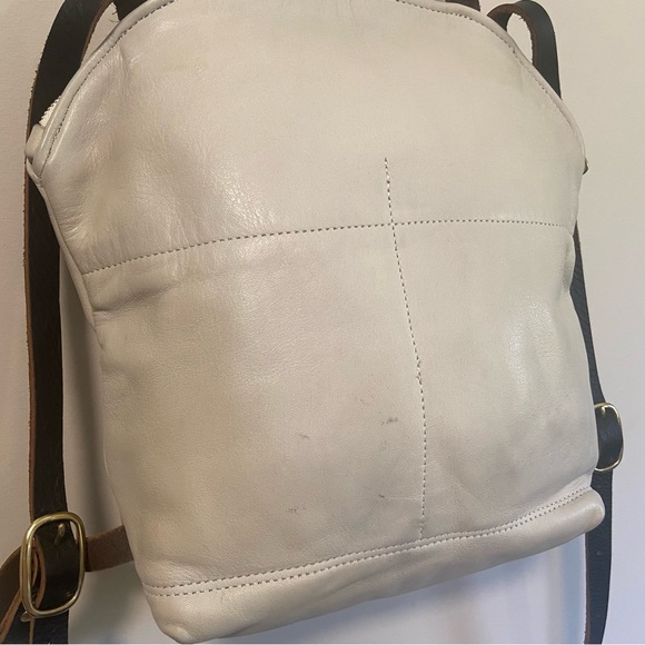 RARE Sord WHITE Leather Minimalist Backpack - Picture 6 of 11